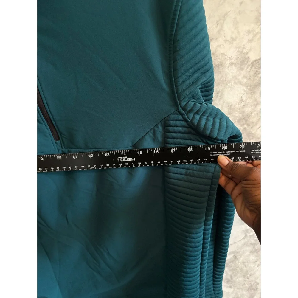 Under Armour Loose Fit Golf Pullover Mens Medium Teal Quarter Zip Long Sleeve‎